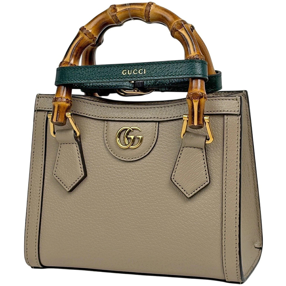 Gucci Diana Tote Bag Bamboo Leather Beige Cream